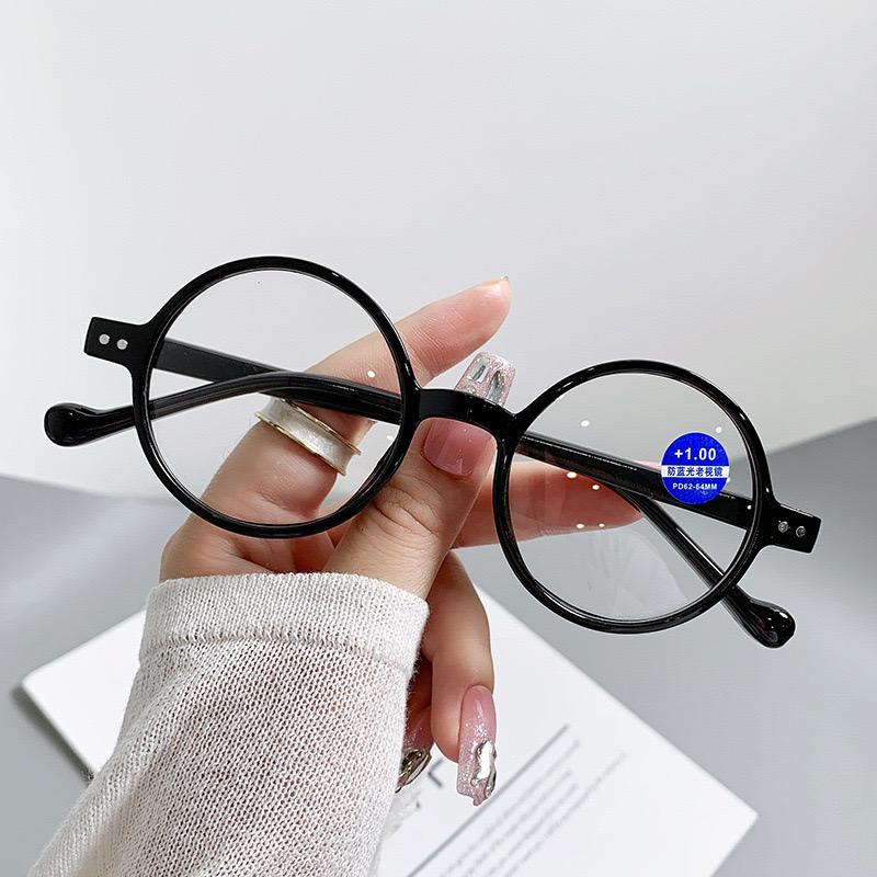 New Classic Double Dot Round Reading Glasses Ladies Fashion Computer Filter Blue Light Blocking Glasses Man Eyeglasses+1.0+4.0