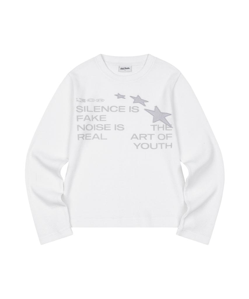 ODDSTUDIO Star Applique Waffle Long Sleeve - Off White