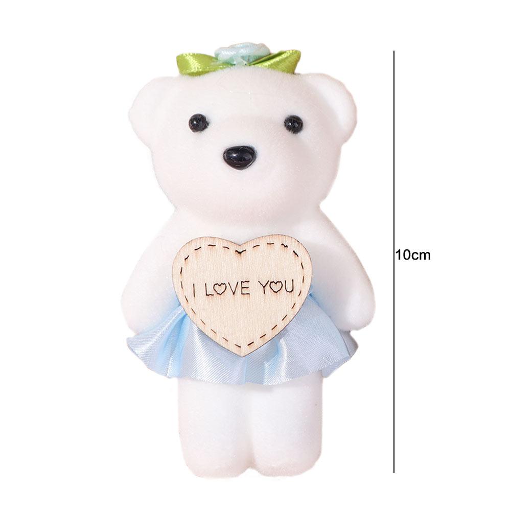 10pcs/set Plush Animal Mini Bear Flower Bouquet Plush Doll Cartoon Bouquet Doll  Valentine's Day