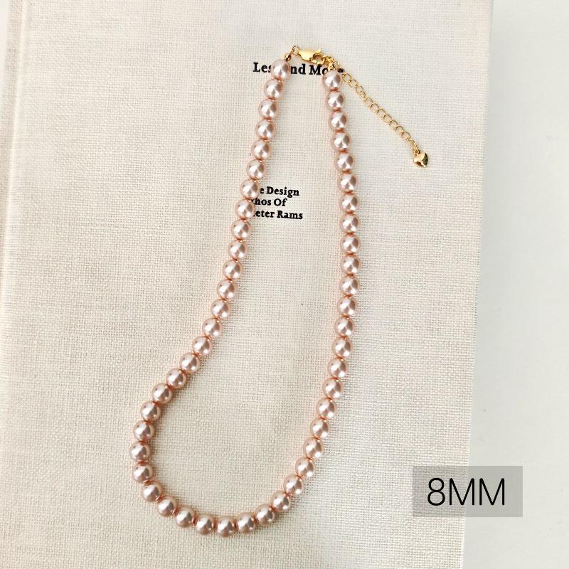French round Shijia pearl necklace New Internet celebrity necklace Sweater chain Literary retro fashion necklace