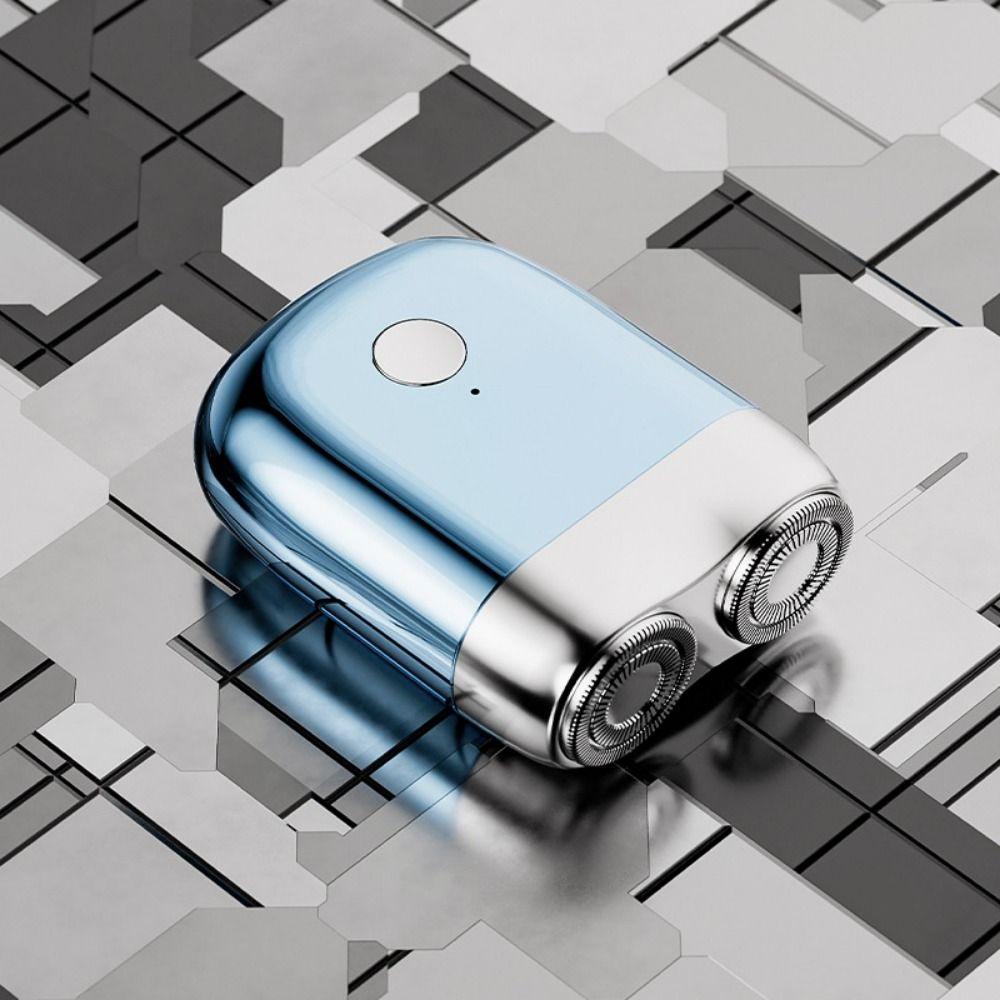 Rechargeable Pocket Double Head Razor Magnetic Facial Beard Trimmer Mini Electric Shaver  Travel
