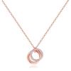 Used [DECISIVE BE FEARLESS] Women's Necklace 925 Silver Pink Gold Circle Loop Zirconia Simple Popular Birthday Anniversary Christmas Celebration Gift