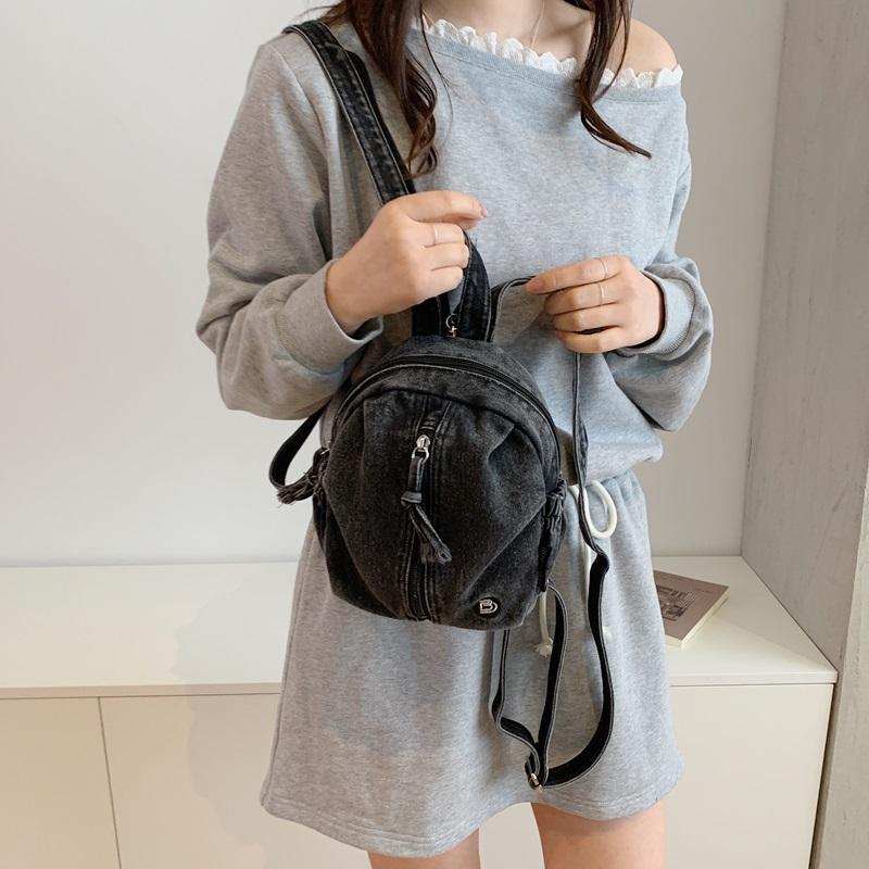 Denim Backpack Lightweight Casual Women Outdoor Sports Mini Backpack