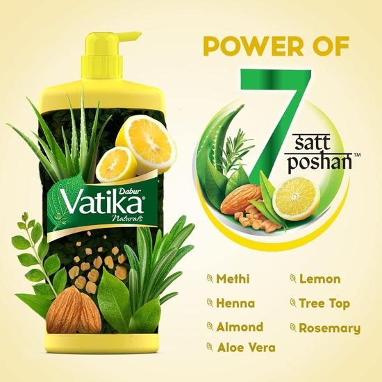 Dabur Vatika Šampón s citrónom proti lupinám - 1 l | Znižuje lupiny už od 1. umytia | Hydratuje pokožku hlavy | Poskytuje jemné čistenie