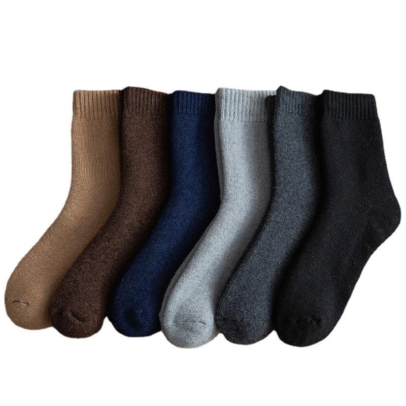 Ultra-Thick Men's Winter Wool Socks with Velvet-Lined Terry