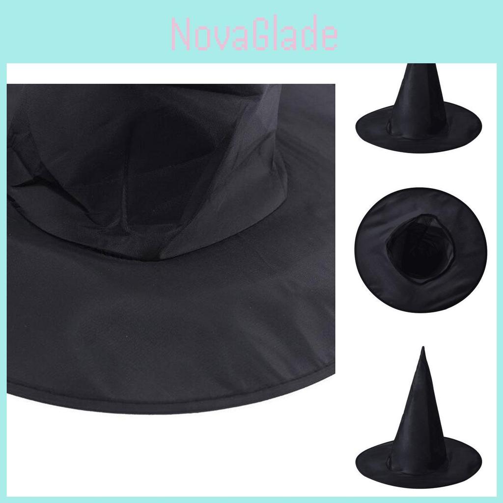 Black Oxford Cloth Wizard Hat For Halloween Costume Magical And Enchanting Witch Hat For Harry Potter Fans L)