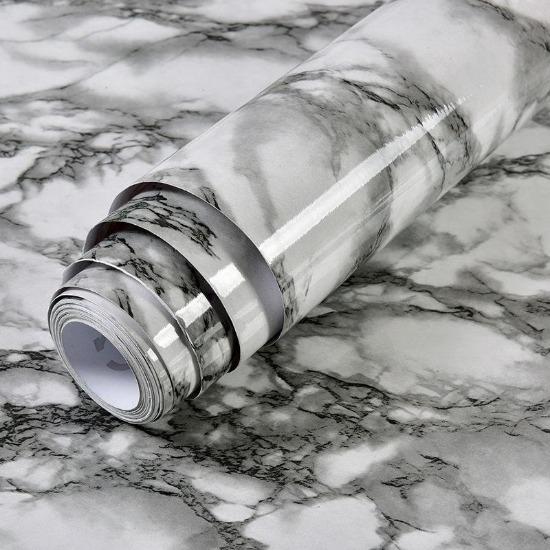 Waterproof Marble Vinyl Film Self Adhesive Wallpaper for Bathroom Kitchen Cupboard Countertops Contact Paper Home Decor Stickers