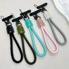 Women Fashion Braided Rope Phone Chain Pu Leather Head Wrist Phone Strap  Phone Accessories