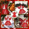 2/4pcsChristmas Angel Tableware Bag Christmas Tree Hanging Decoration Red Felt Placemat Party Dining Table Kitchen Decoration Co