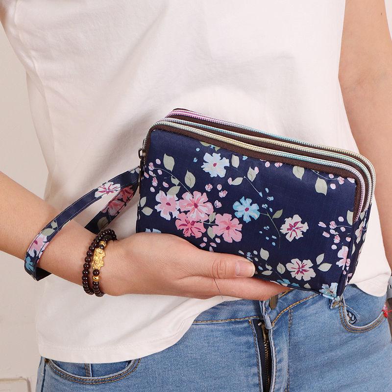 Clutch Handbag Womens Pattern With Rose Flamingo On Blue BackgroundCoin Purse Wallet Clutch Handbag Womens Pattern With Rose Flamingo On Blue BackgroundCoin Purse Wallet