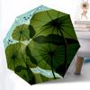1pc Lotus Leaves Pond Automatic Open/Close Umbrella with Windproof, Functional Design, 8-Rib Sturdy Canopy