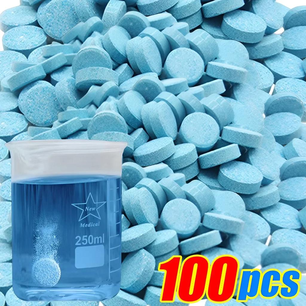 100pcs Glass Cleaner Practical Clean Effervescent Tablets Home Furnishing Car Use Strong Cleaning Solid Bath Of Glass