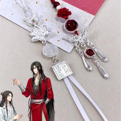 Anime Tian Guan Ci Fu Xie Lian Hua Cheng Mobiltelefonband Himmelsofficerens Välsignelse Telefonremmar Nyckelring Väskor Hänge Gåva