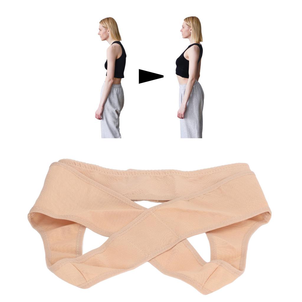 Haltungskorrektor Damen Oberer Rückenstützgurt Buckel Korrekturgürtel Riemen Hochziehen mit Bruststütze Hautfarbe M