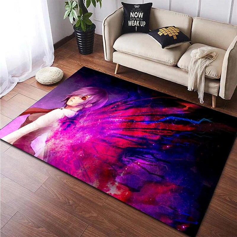 Hot Anime Tokyo Ghoul 3D-gedruckter Teppich für Wohnzimmer, rutschfester Teppich, Schlafzimmer, Nachttisch, moderne Heimdekoration, Boden, Yoga-Matte