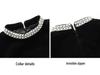 Hepburn Style Black Velvet Long Sleeve Dress - French High-End Autumn/Winter Women's Waist-Cinched Slimming Gown