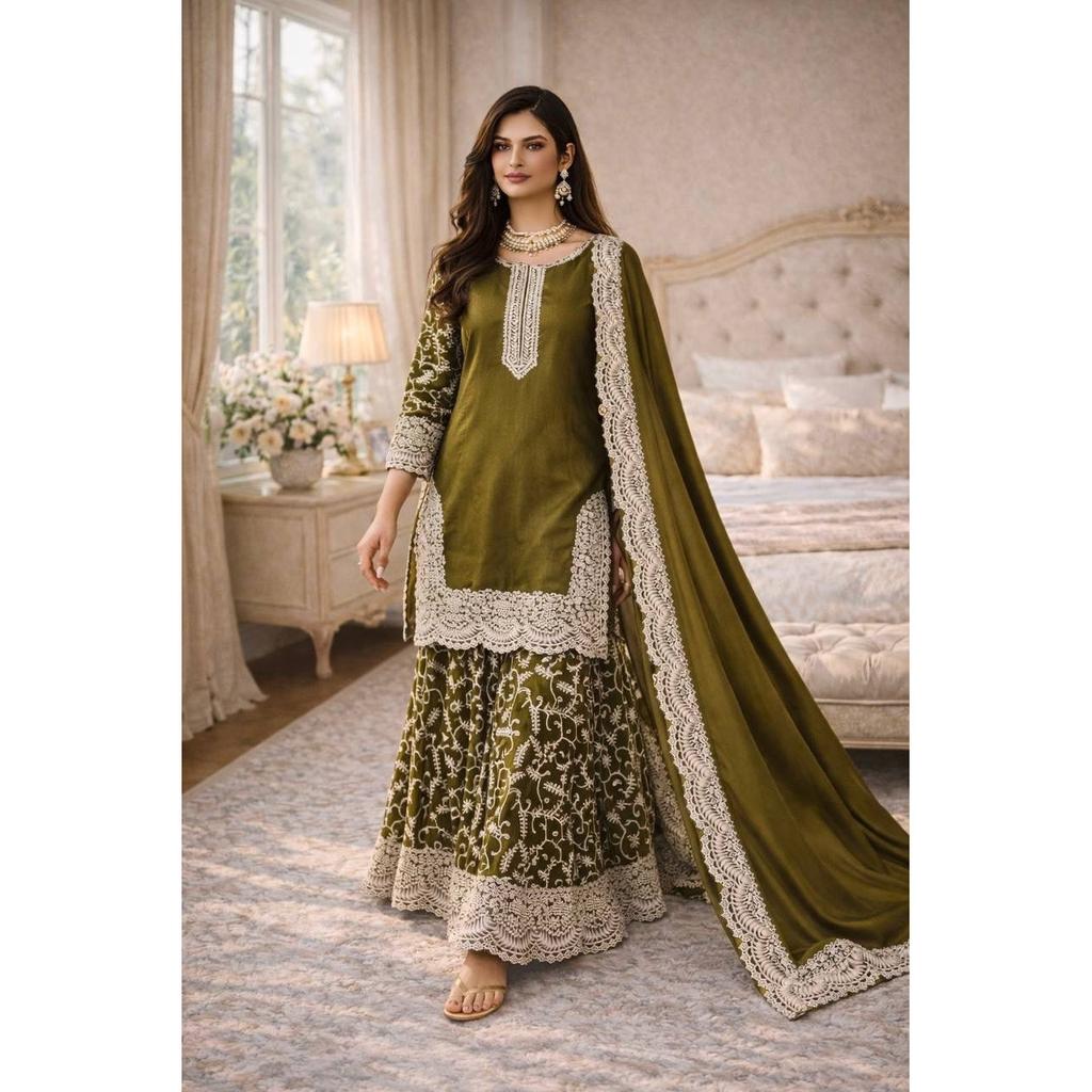 Indian Paksiatni Ethnic Salwar Kameez Bollywood Wedding Party Wear Sharara Suit