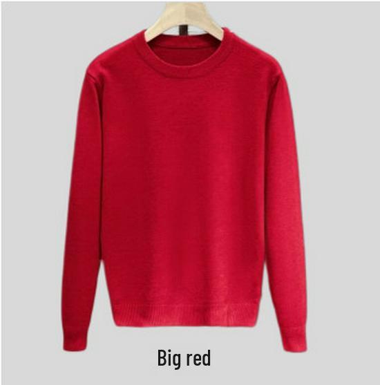 Trendy Harajuku Style Core-Spun Yarn Knitwear – Versatile No-Iron Round Neck Sweater