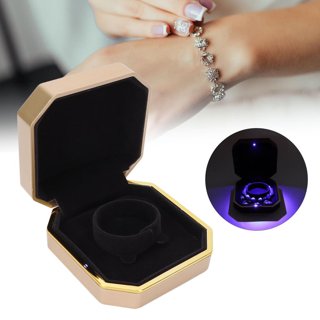 LED Bracelet Storage Box Portable Elegant Jewelry Bracelet Display Case   for Wedding Proposal
