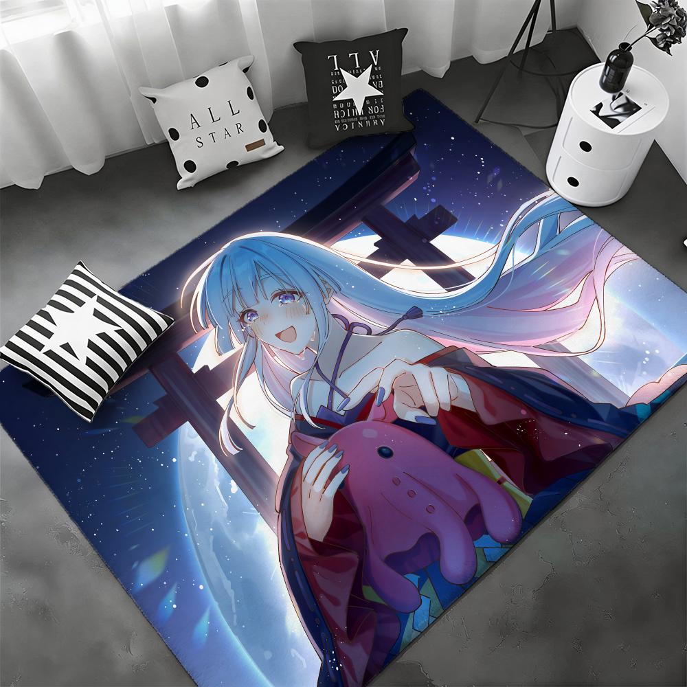 new anime C-Cosmic Princess Kaguyass Floor Mat Soft Thickened Flannel Door Mat Non-Slip Living Room Rug Home Decor