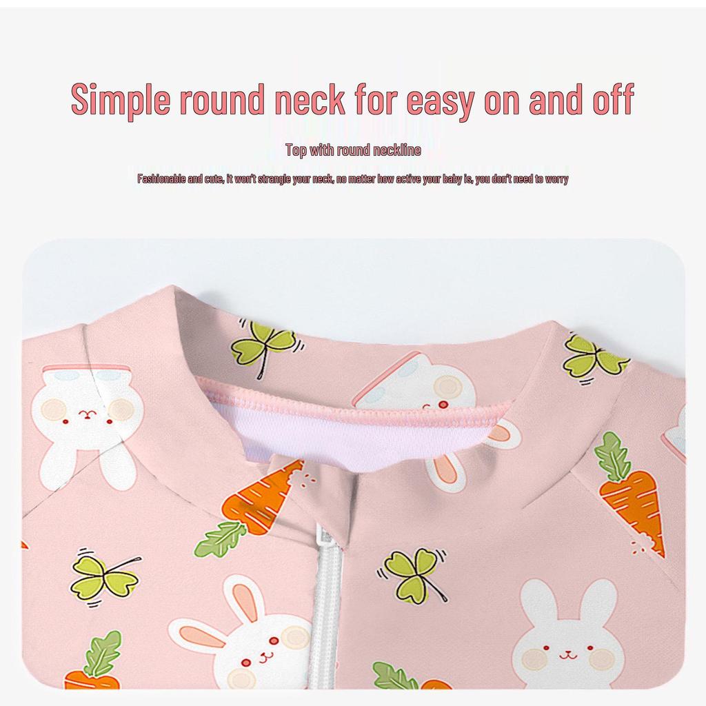 Girls' Quick-Dry Sun Protection One-Piece Swimsuit - Cute Swimwear for Kids