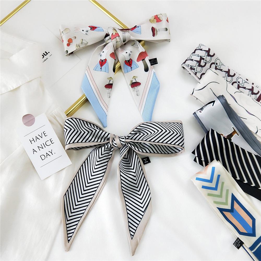 Decorative Simple Texture Silk Scarf Women'S New Style Spring And Autumn Summer Fashion Versatile Headscarf Work Scarf