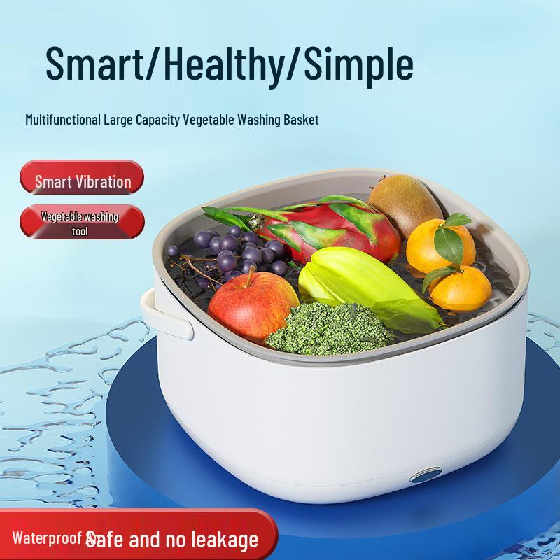 Double Layer Electric Vegetable Washing Basket & Purifier with Large Capacity