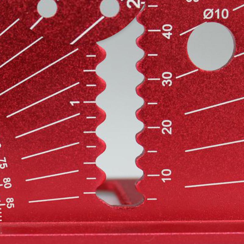 T-Type Ruler Layout Woodworking Wooden Square Aluminum Alloy Scriber Marking Layout Angle Calibration Guide Marker