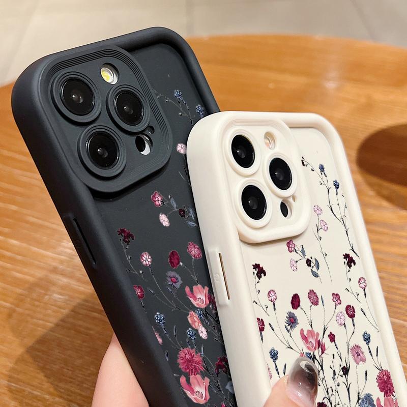 Shockproof Soft TPU Case For iPhone 17 16E 16 15 Pro Max 14 Plus 13 12 11 Pro Max Air Flower Pattern Silicone Phone Cover