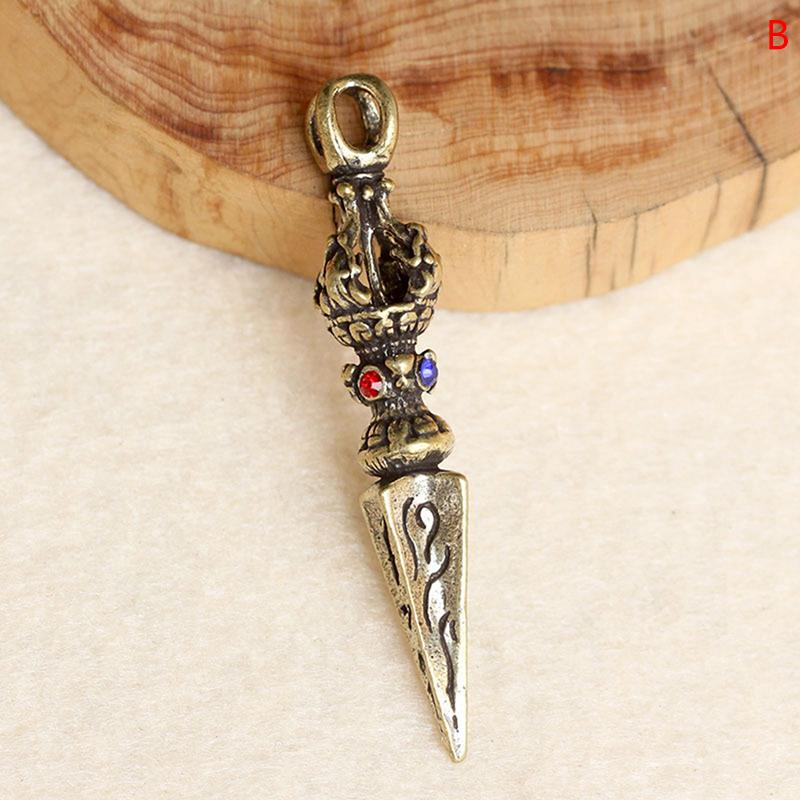 Pendentif Fait Main Pilon Religieux Pendentifs de Prière Pilon Vajra Bouddhiste Cuivre
