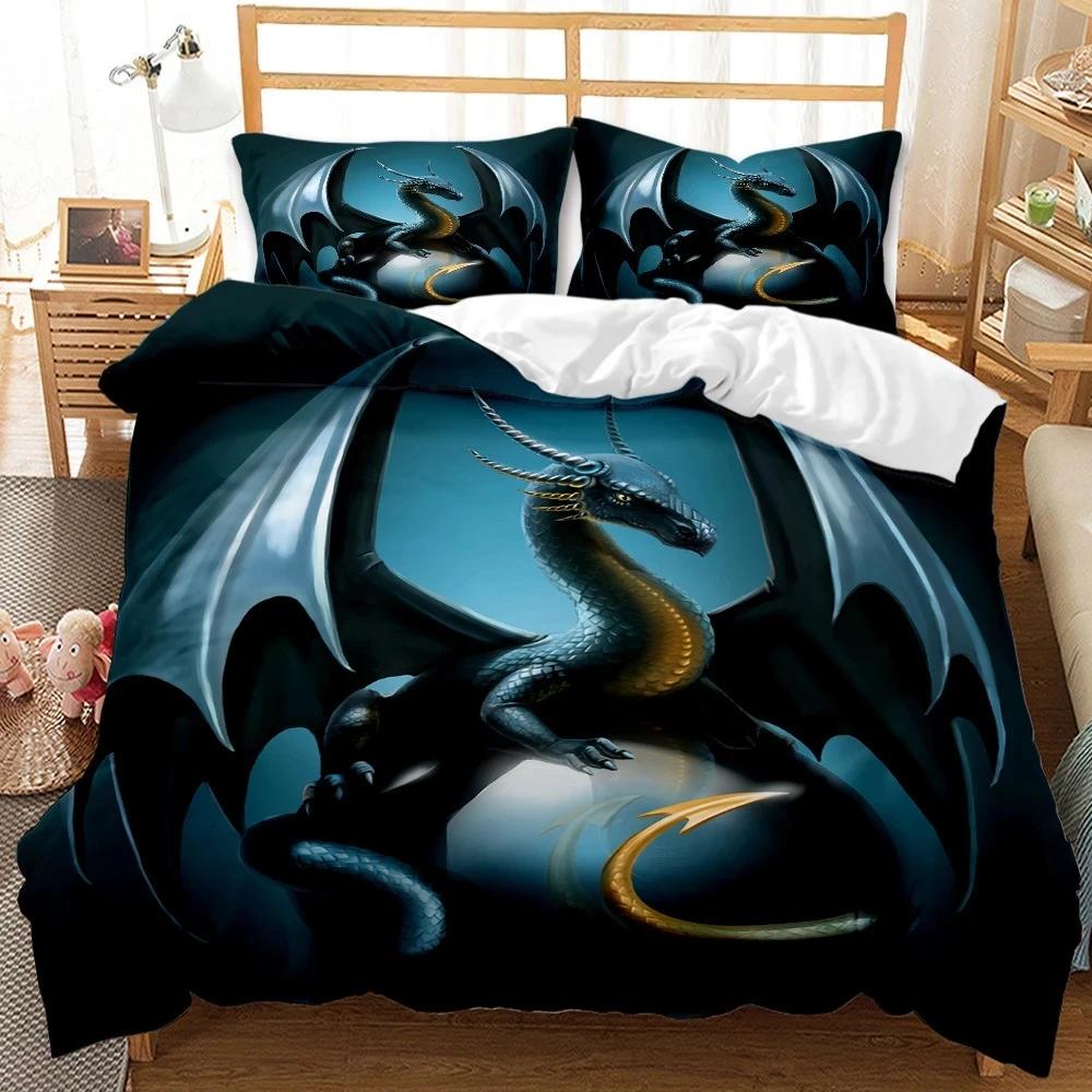 Scientisfictional Dragon Duvet Cover Set Colorful Graffiti Bed Linen Set Bohemia Comforter Bedding Set Bedroom Set Queen
