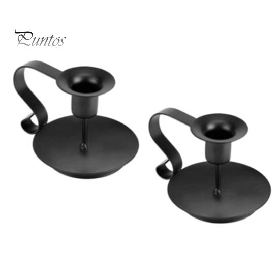 

1 шт/2 шт железный подсвечник винтажный конический подсвечник с изогнутой ручкой черный покрытый подсвечник для украшения центра стола 2pcs