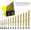 13-Piece Titanium-Plated Twist Drill Bit Set for Wood and Plastic Drilling