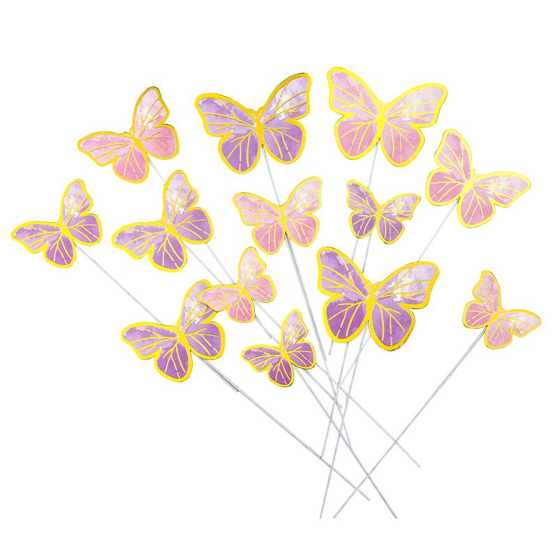 Decor Tort Fluture Topper Tort La Mulți Ani Festival Plugin Baking Insert Steag Petrecere Tort Nuntă Zi de Naștere Decor