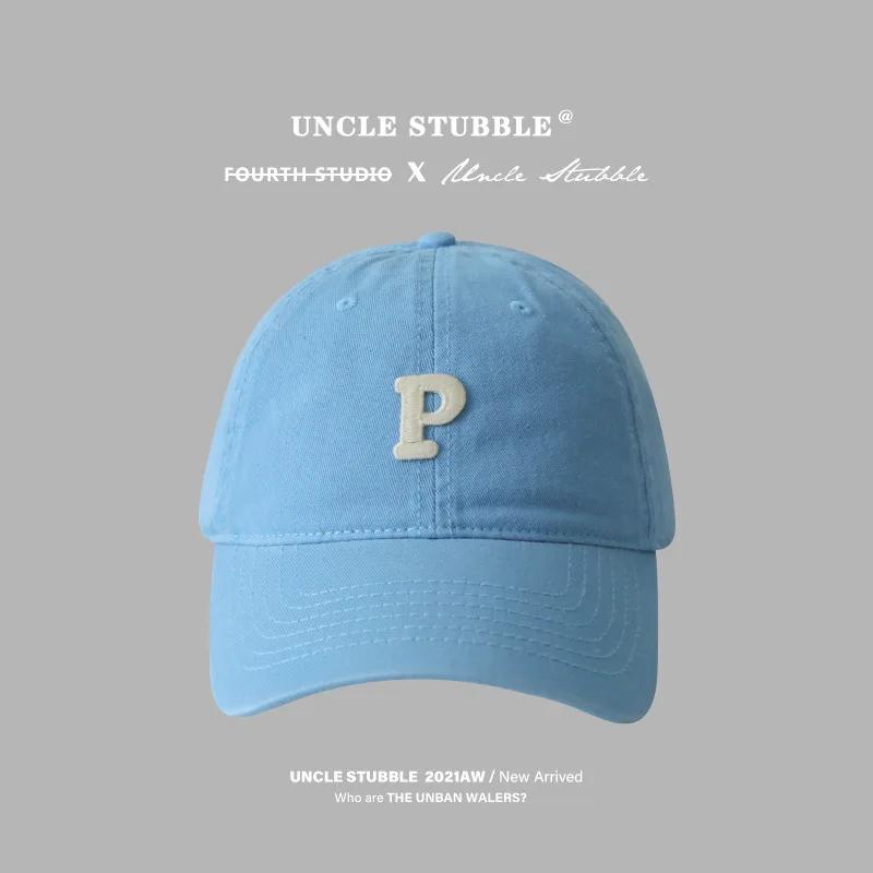 Letter P Embroidered hats Baseball Caps for Men and Woman's Adjustable Casual Cotton Sun Hats  Solid Color Visor Hats