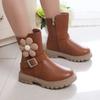 Girls Boots Versatile Flowers Cute Toddler Shoes Breatheable Simple Non-slip Children Fashion Boots