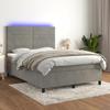 VidaXL Slatted Bed Base with LED Mattress, Upholstered Bed, Double Bed, Adult Bedroom Interior Bed, 3136185