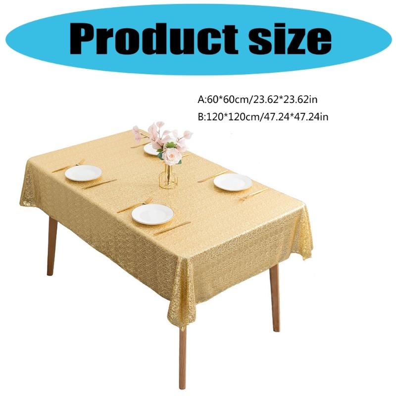 Sequined Florals Designs Tablecloth Polyester Materials Spill Proof for Kitchen Party Decoration