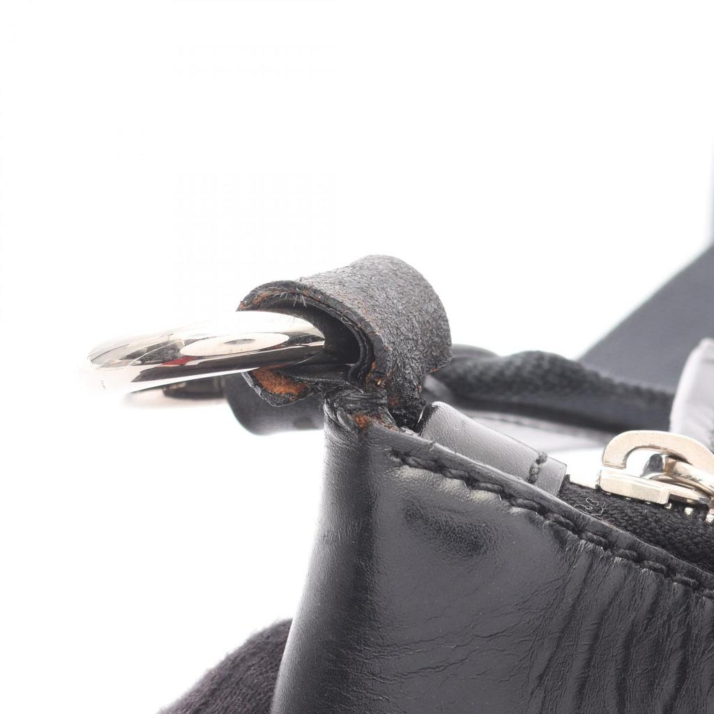 Used PRADA Shoulder Bag Nylon leather Black Used Women