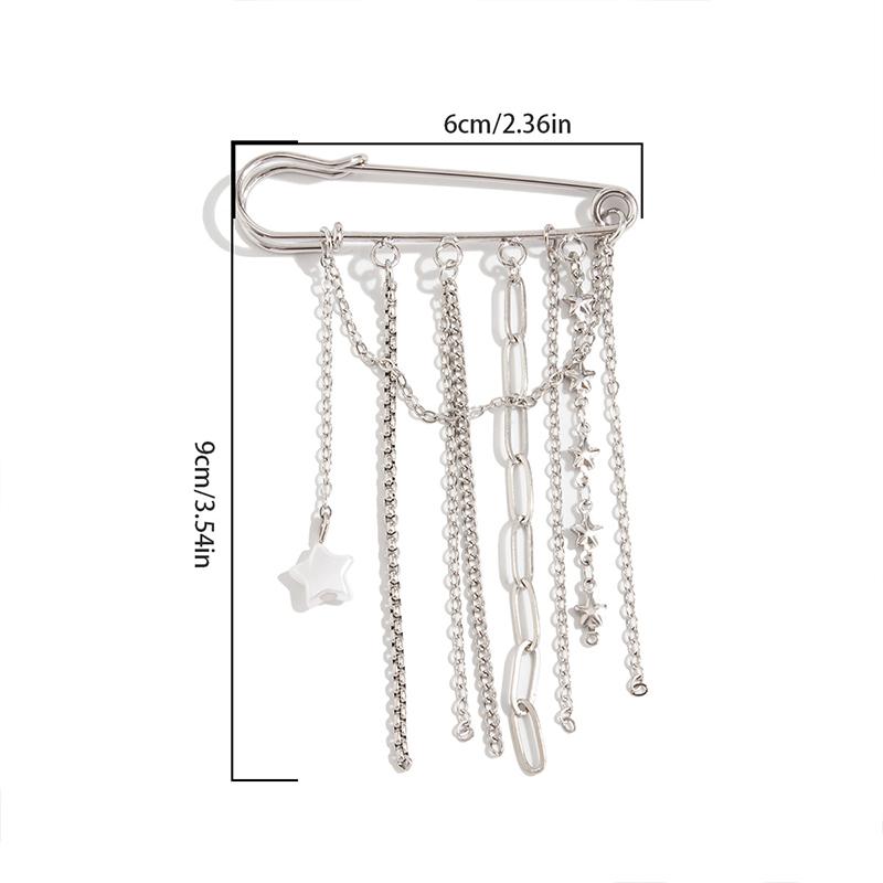 1PC Gifts Elegance Brooch Exquisite Alloy Beaded Tassel Understated Luxury Suit Tassel Multi-functional Fixed Buckle Lightweight