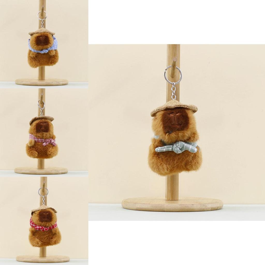 Capybara Stuffed Animal Plush Backpack Charm Durable Short Fur Toy Gift For Teens