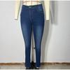 Women Jeans High Waist Women's Skinny Fit Washed Jeans with Zipper Button Fly Pockets Solid Color Denim Pencil for Streetwear