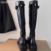 Mid Heels Women High Boots Fashion Sexy Leather Shoes Woman 2025 Trend Winter Designer New Brand Cozy Warm Goth Snow Botas Femme