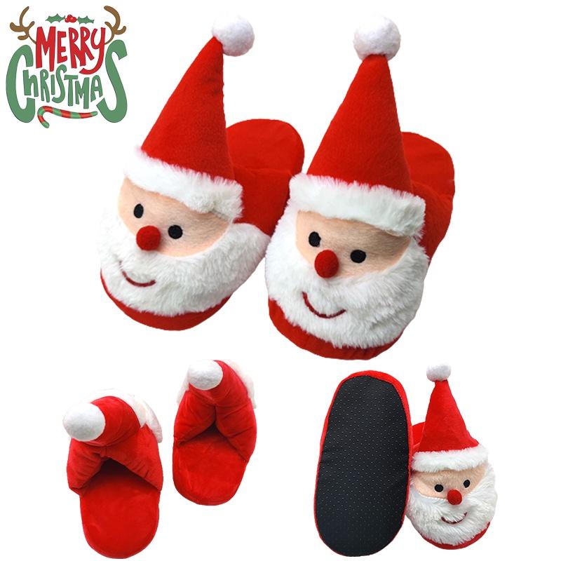 Christmas-themed Fuzzy Slippers For Kids And Women With Memory Foam And Anti-slip Sole