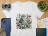 Great Gray Owl Owl Winter Floral Design T-Shirt for Bird Lovers Unique Gift for Bird Watchers Nature Art Tee Owl and Floral Print Shirt