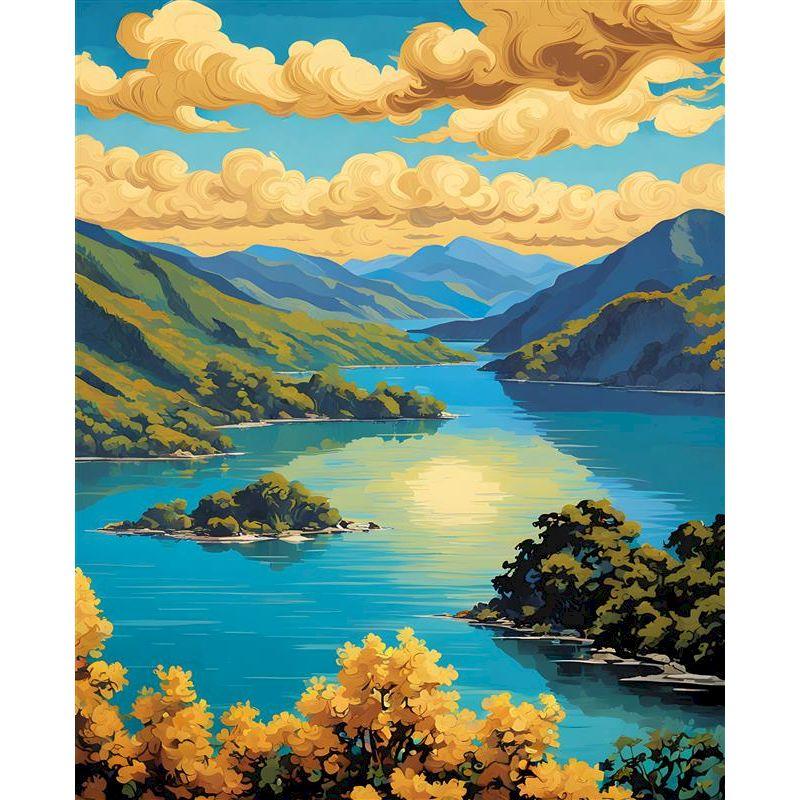 

GATYZTORY DIY Coloring By Numbers Landscape Paint By Numbers For Adults On Canvas Painting Numbers Frame Home Decoration Art 30x20cm no frame