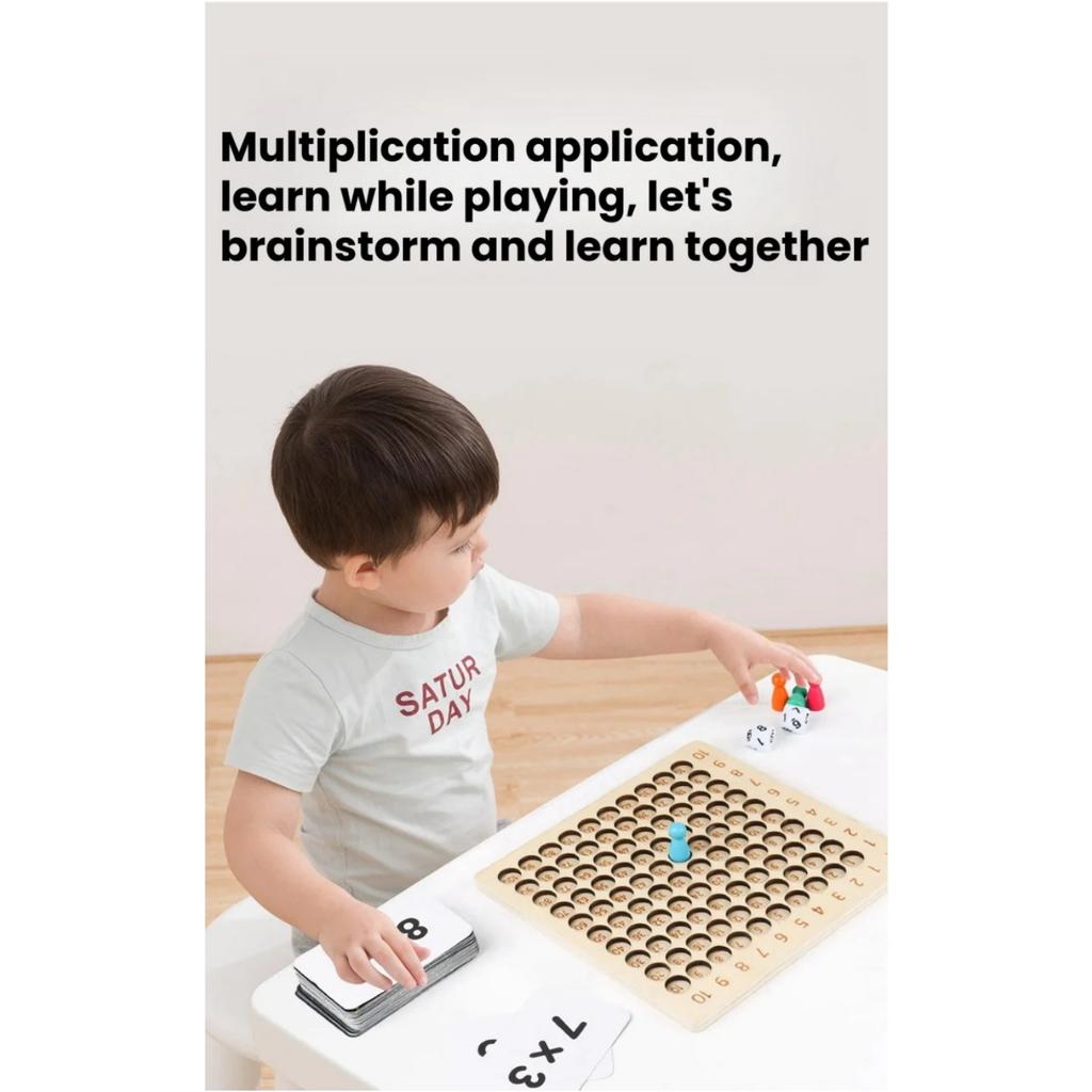 Wooden 99 Multiplication Board Montessori Arithmetic Toys Multiplication Table Math Learning Counting Teaching Aids for Kids