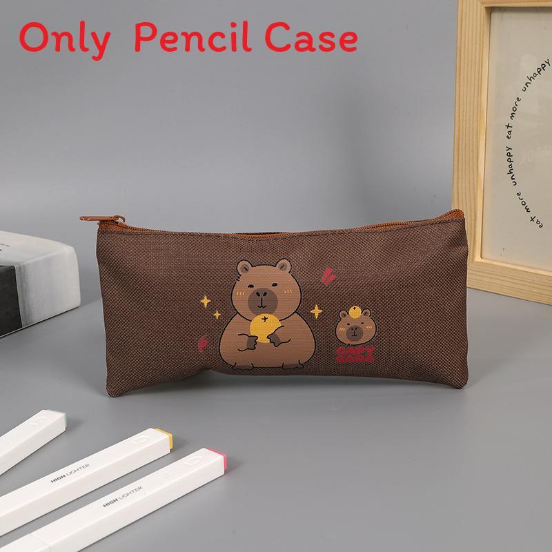 Cute Capybara Pen Bag With Oxford Fabric Storage For Kids And Teens