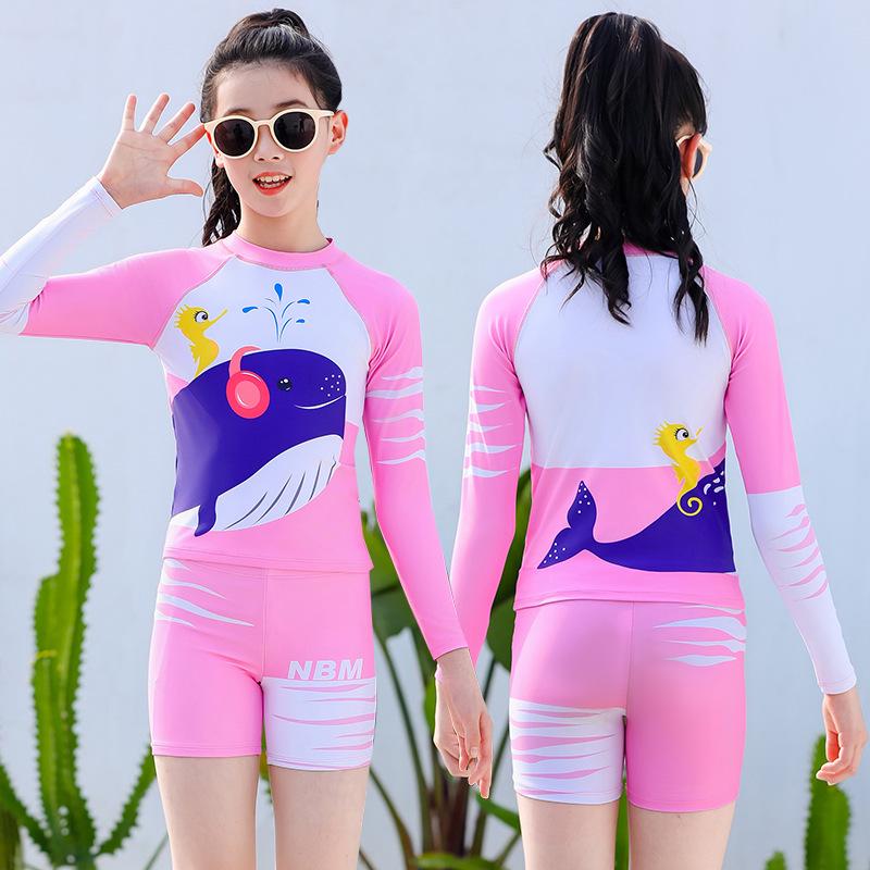 2026 Kids' Sun-Protective Quick-Dry Swimsuit for Girls – Customizable and Stylish