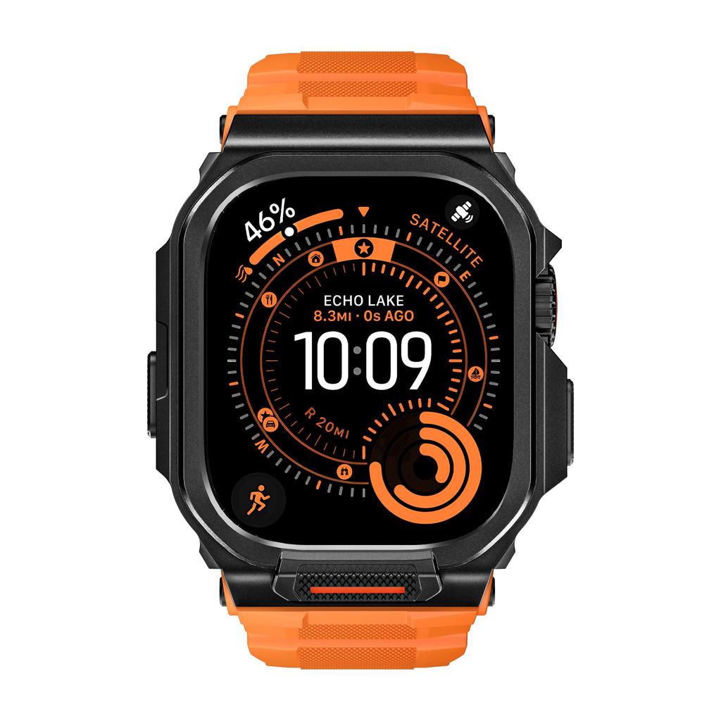 Modification Kit for Apple Watch Ultra 3 2 1 49mm Band Sport Silicone Bracelet Strap With Metal Protective Bumper iWatch Series11/10 46mm Case+Strap